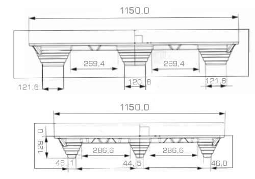 kompozit palet teknik cizim 1150x1150