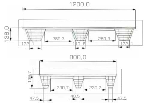 kompozit palet teknik cizim 1200x800